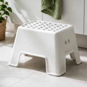 Marchepied Antidérapant Blanc – Tabouret Rehausseur Stable pour Salle de Bain, Cuisine et Enfants